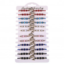 JJ-19-7 тонкий браслет с дельфином, микс 6 цветов JJ-19-7 тонкий браслет с дельфином, микс 6 цветов