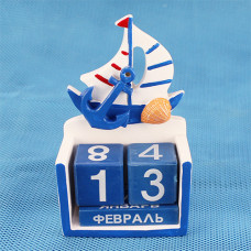 CD19-09 Календарь поли,с кораблем и якорем, 10x7,0 см, 96 ...
